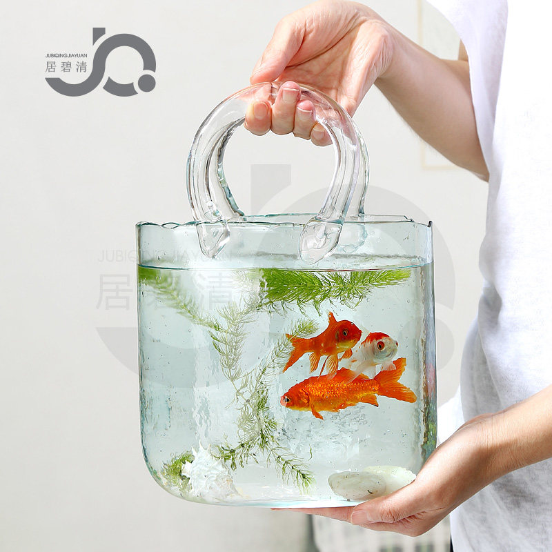 原创北欧ins风包包玻璃花瓶设计师网红款手提包水培鲜花篮养鱼