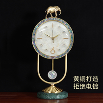 Kai Qins new Chinese all-bronze seat bell modern minimalist decoration palace Wind-in-room European-style desktop timepiece