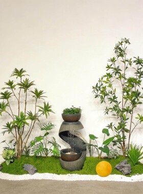 室内仿真绿植造景酒店大堂客厅流水摆件内循环水招财景观开业送礼