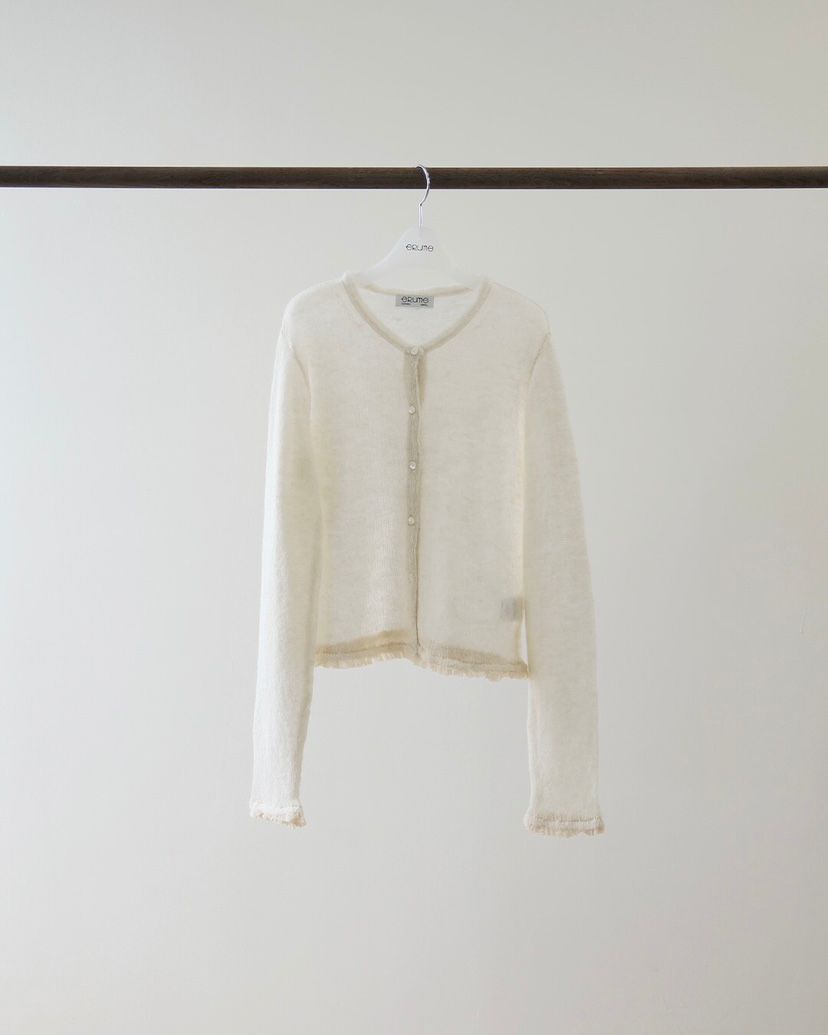 ERUME韩国东大门代购2025秋季 新款休闲百搭系扣圆领针织开衫女 - 图0