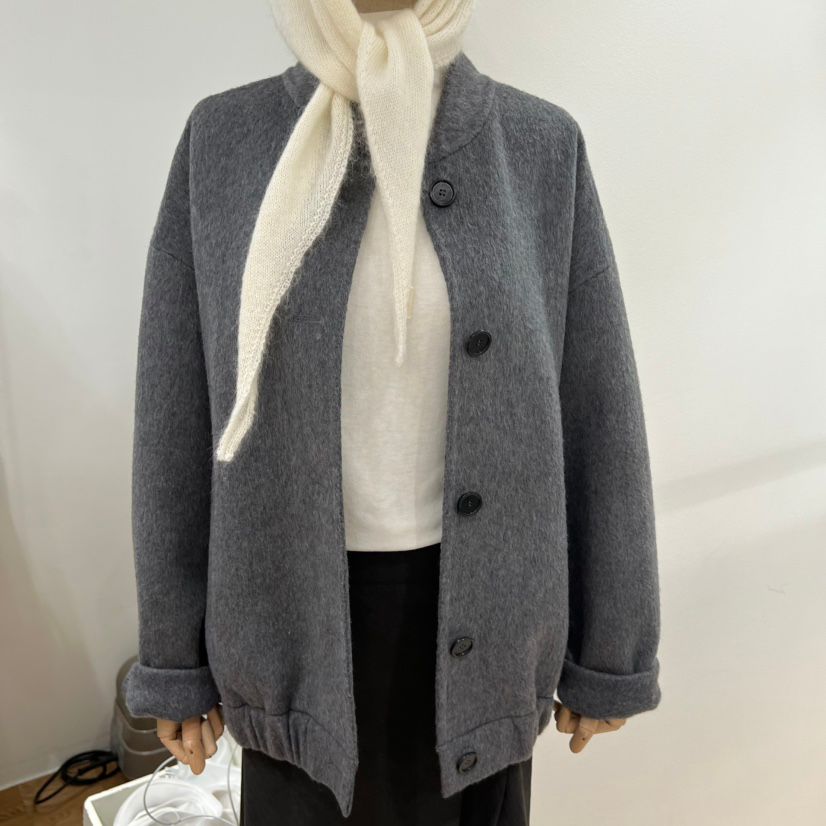 VERVEINE韩国东大门代购2025秋冬新款女装时尚百搭圆领长袖外套女 - 图0