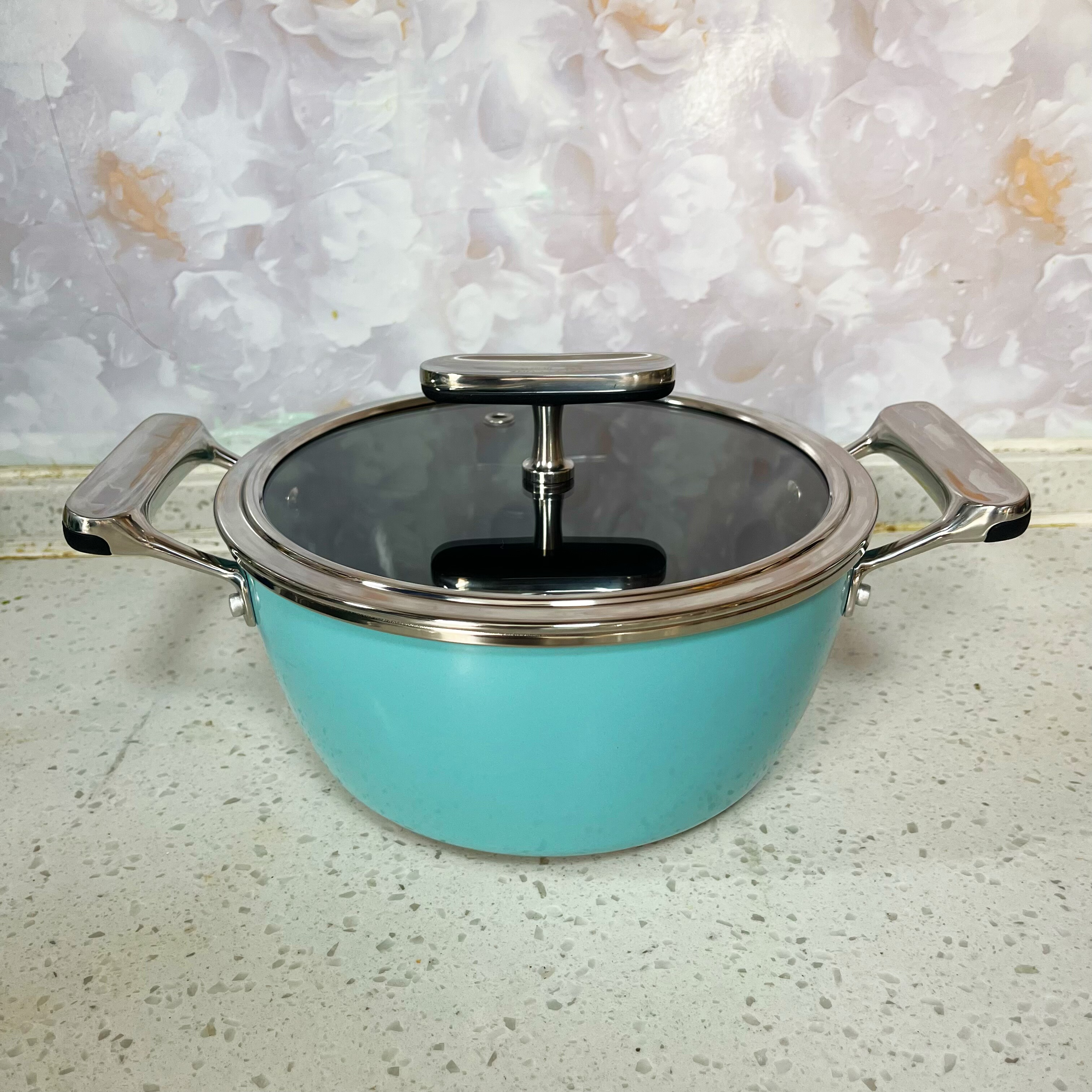 珐琅22cm高颜值好质量马卡龙色系高式汤锅炖煮锅燃气电磁炉通用,淘宝优惠券,粉丝福利购,淘宝优惠卷