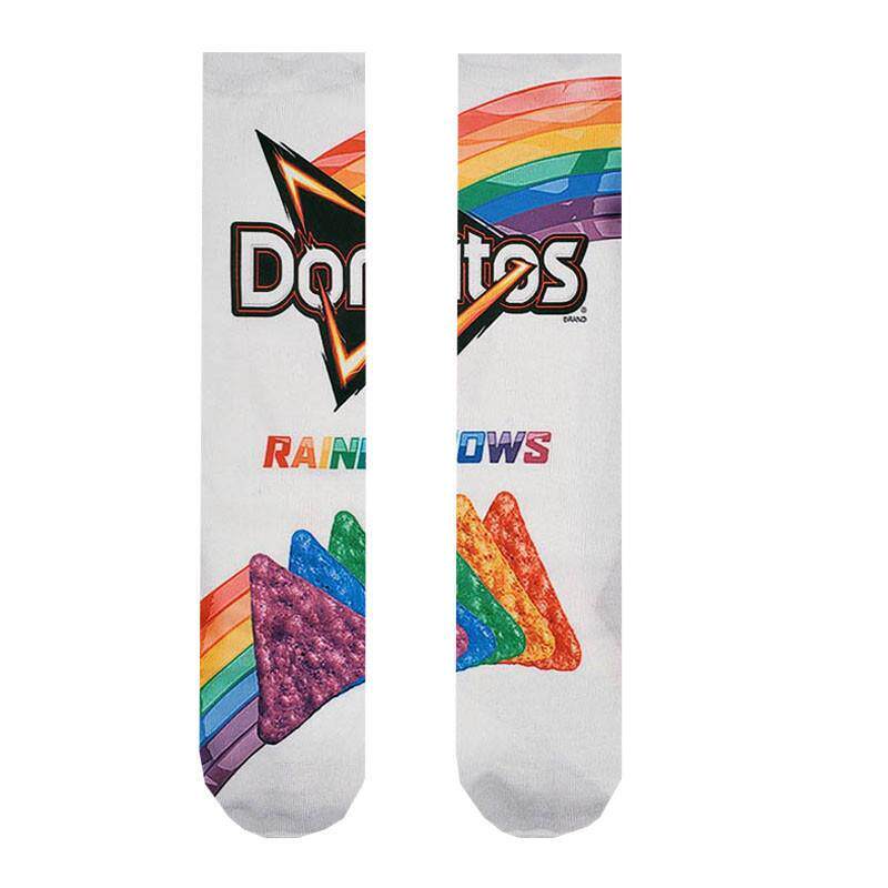 1 pair Funny Unisex Men Art Socks women Potato chips Knee - 图1