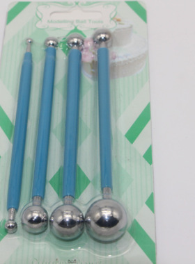 4根一套丸棒不锈钢球形模具4件套烘焙翻糖蛋糕工具 粘土制作DIY