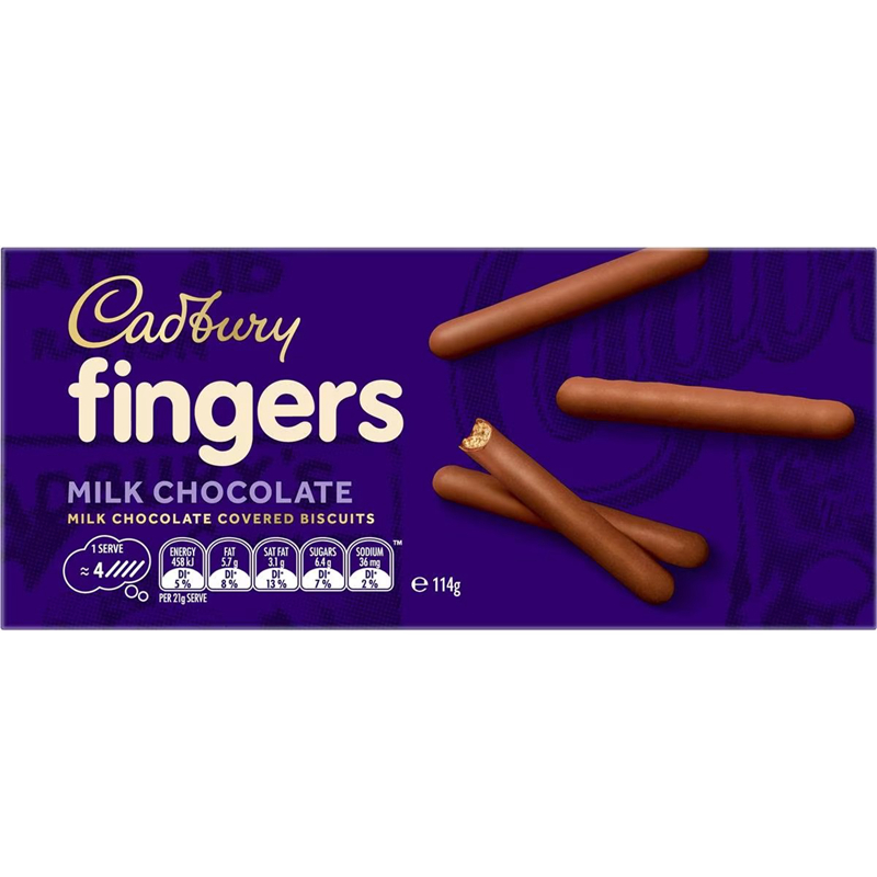 澳洲Cadbury Fingers Milk Chocolate吉百利牛奶巧克力手指饼114g - 图3