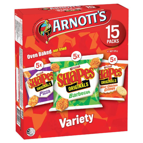 Arnott's Shapes Multipack Crackers Variety 15 Pack 饼干 375g - 图3