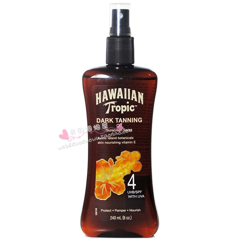 美国Hawaiian Tropic夏威夷SPF4美黑油助晒喷雾古铜色 - 图3