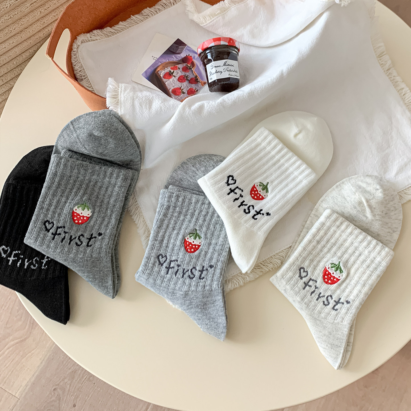 不会丢的袜子小草莓短筒袜女款2025新款爆款甜美无骨短袜配小皮鞋,淘宝优惠券,粉丝福利购,淘宝优惠卷