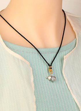 情侣999足银小胖福袋项链吊坠