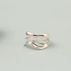 Zichan S925 Silver Geometric Wave Open Ring for Women