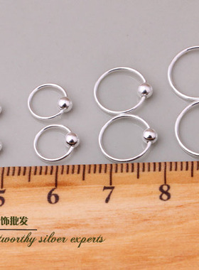 耳饰耳圈紫蝉925纯银耳环简约