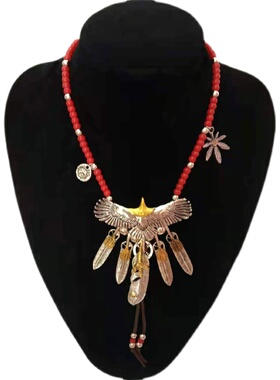 高桥吾郎羽毛男士鹰爪钛钢吊坠