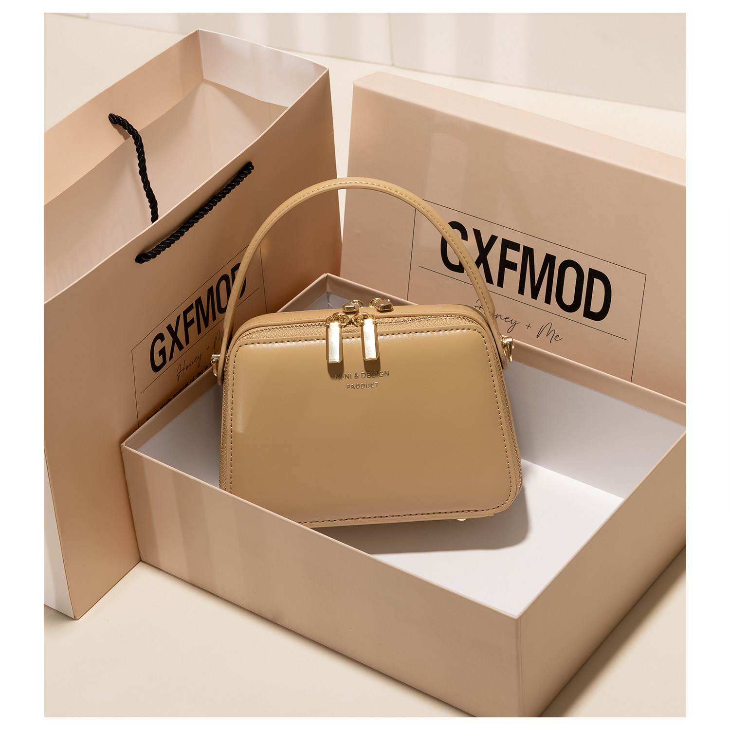 GXFMOD原创设计复古牛皮女包2025高级感手提小方包百搭单肩斜挎包,淘宝优惠券,粉丝福利购,淘宝优惠卷