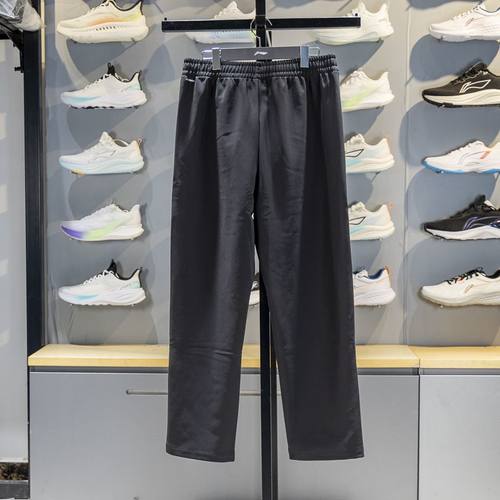 李宁直筒加绒运动裤男 2025冬新款保暖通勤裤健身针织长裤AKYV133 - 图0