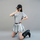 Summer silver shiny female cheerleading dance costumes
