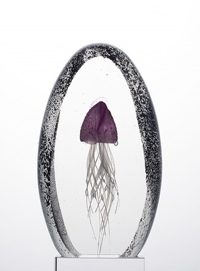 品一轩轻奢风高级感水母琉璃摆件