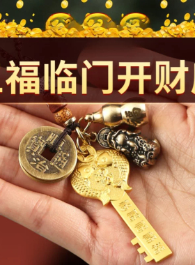 乾道家金库钥匙乾道嘉开库钥匙属蛇鼠龙虎牛狗生肖开财库招财挂件
