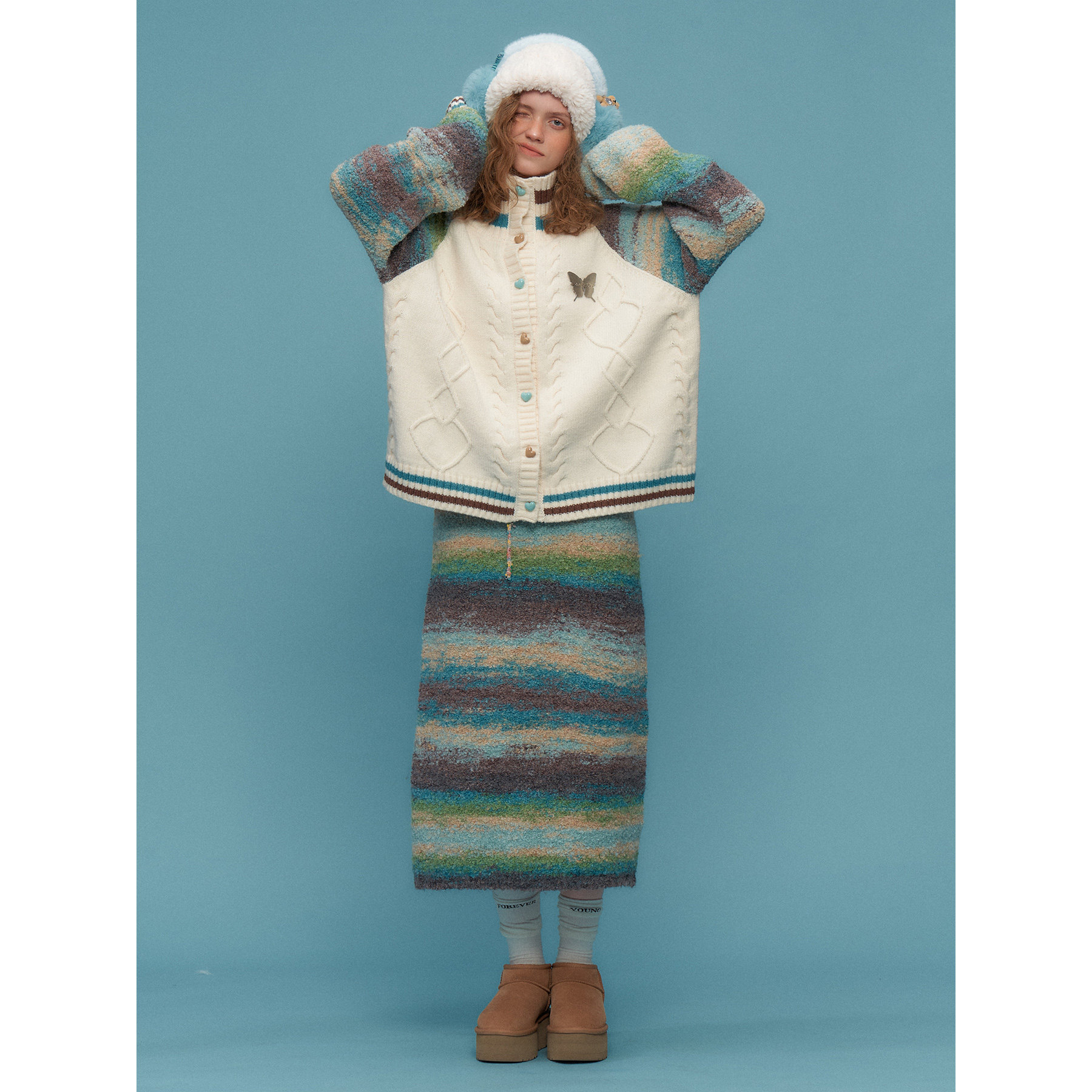 ziziFei秋冬季设计感美式复古高腰显瘦包臀条纹针织半身鱼尾裙女,淘宝优惠券,粉丝福利购,淘宝优惠卷