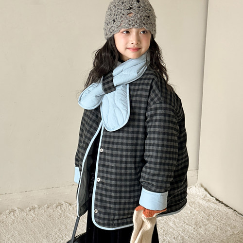 女童棉服外套2025秋冬新款韩版儿童加厚衣服女大童夹棉两面穿上衣 - 图2