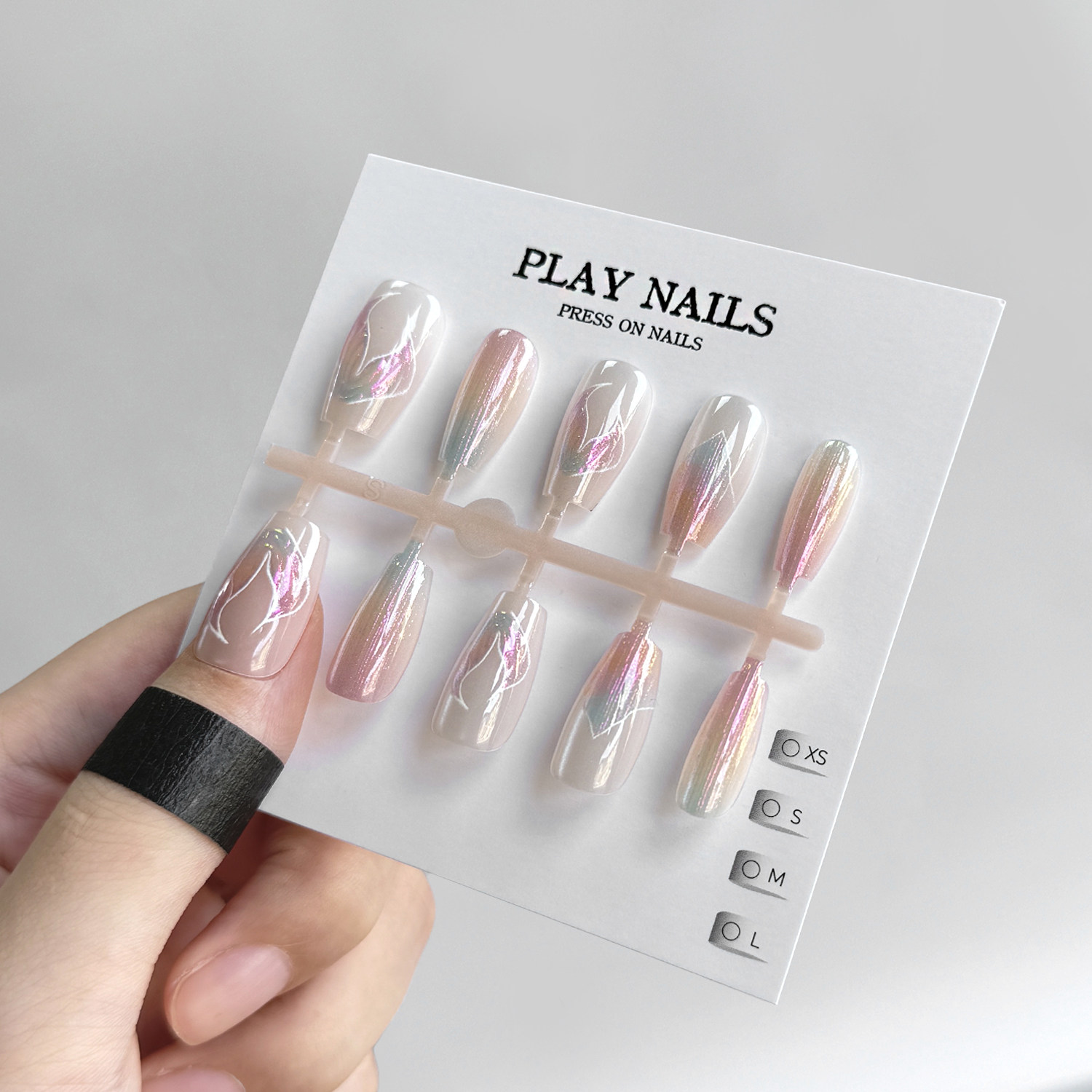 粉色鱼尾穿戴甲 裸色嫩色美甲纯欲风清透显白 猫眼渐变短梯中长甲,淘宝优惠券,粉丝福利购,淘宝优惠卷