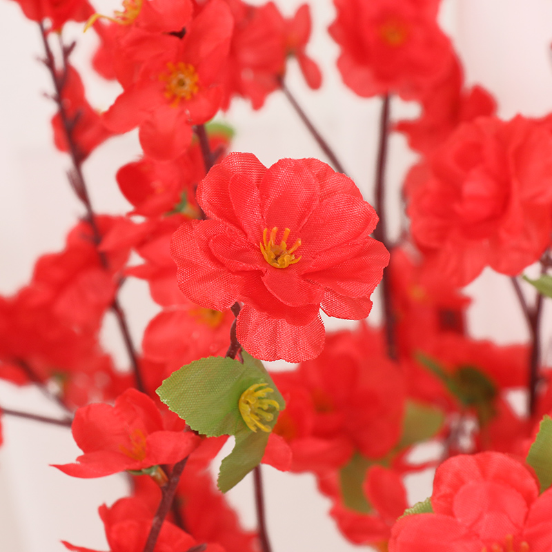 仿真桃花枝客厅假腊梅花单支塑料花干花摆件室内装饰树落地樱花枝