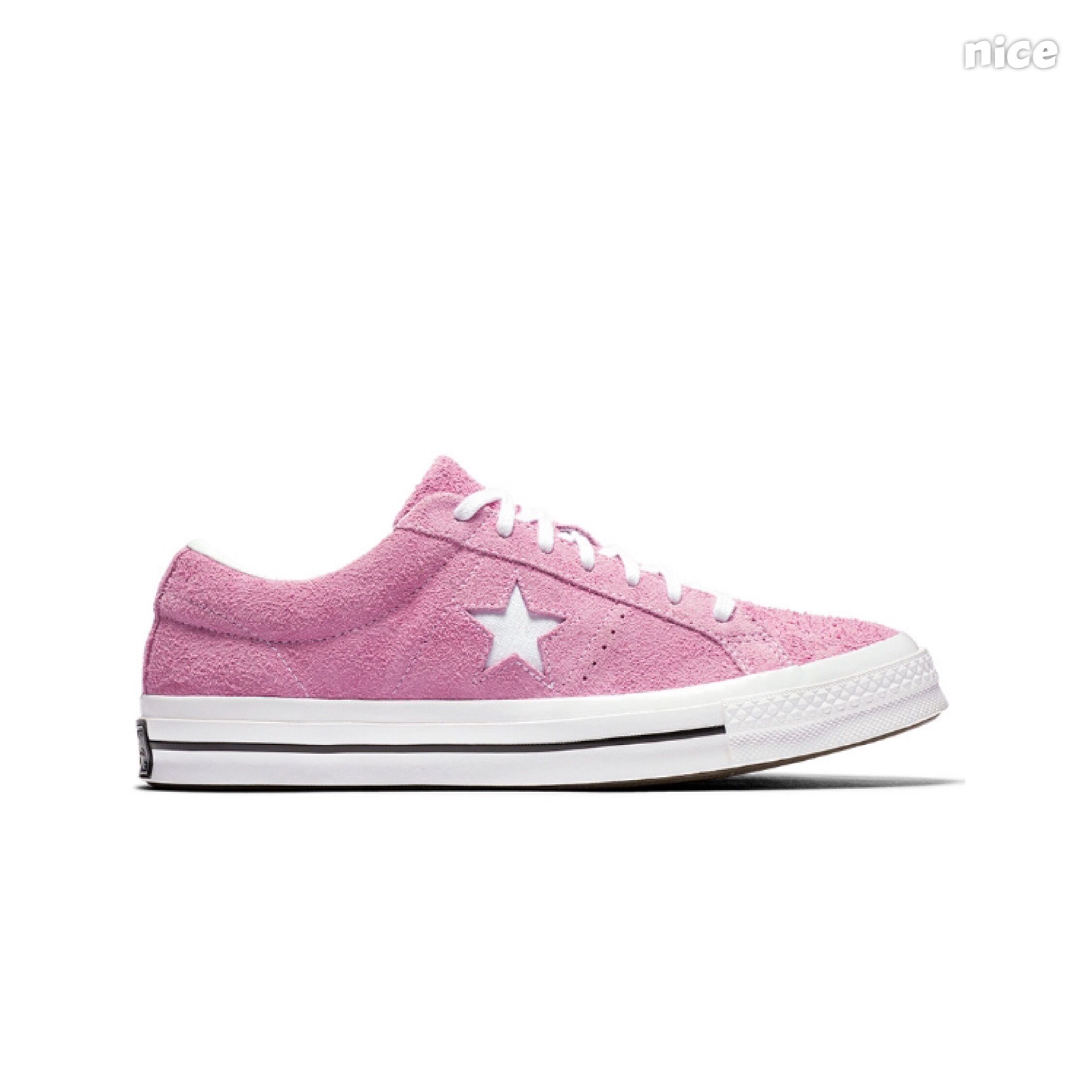 CONVERSE匡威one star粉色翻毛皮新标低帮滑板鞋 159492C 158434C-图3