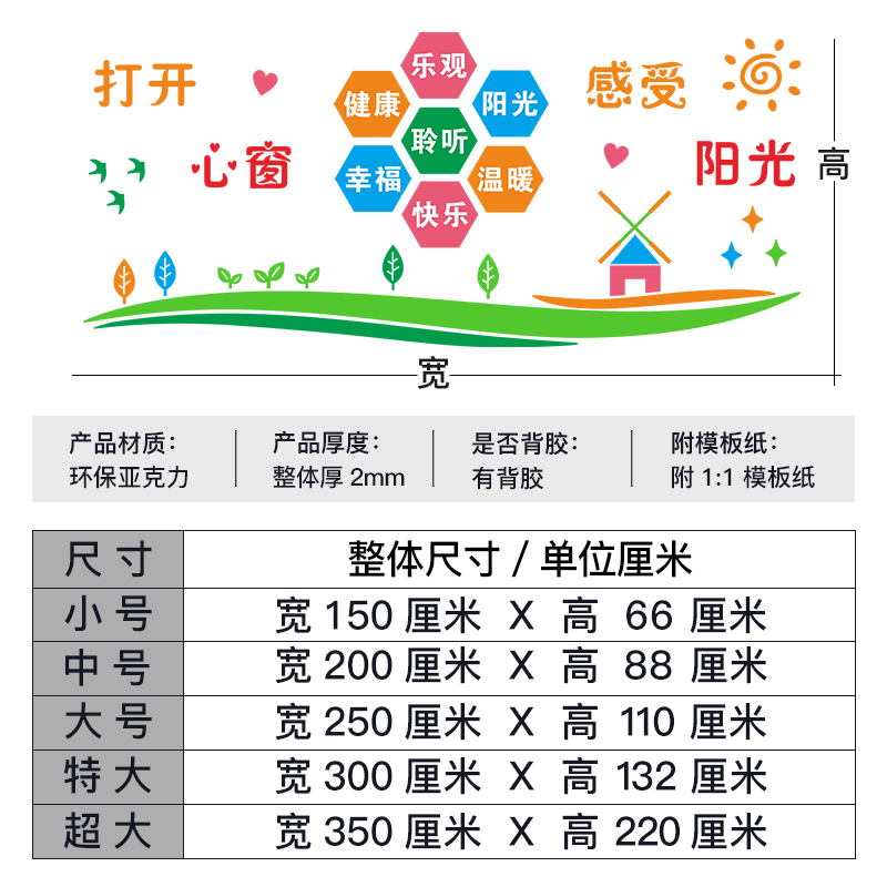 心理健康咨询室标语布置贴纸小学生心理辅导室装饰文化背景墙墙贴 - 图3