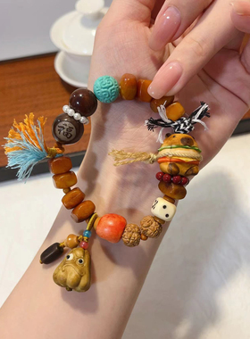 原创新品鹿角卡皮巴拉多宝手串 搭配驼骨 菩提 鹿角佛手瓜 金刚