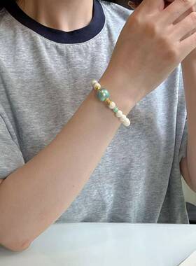 原创磁粉大漆单圈DIY手链搭配坨骨文玩饰品佛珠手串简约百搭串珠