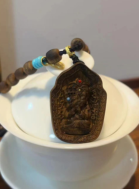 原创沉香扎基拉姆项链搭配黄奇楠鼓珠文玩时尚饰品佛珠挂饰吊坠