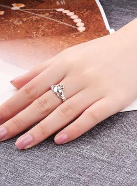 克拉达手捧心戒指纯银爱尔兰婚戒