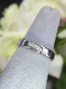 时尚风对戒纯银情侣莫桑钻