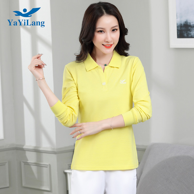 秋季红色运动服长袖全棉t恤女士有翻领纯棉宽松上衣男POLO衫定制,淘宝优惠券,粉丝福利购,淘宝优惠卷