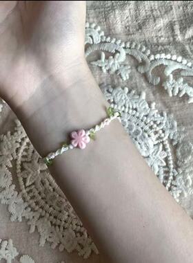 【新款】春日仙气樱花macrame编绳编织手链手绳成品