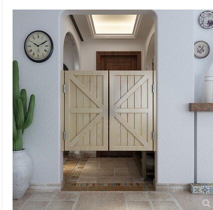 实木半腰门自动回返弹门隔断门户外栅栏门吧台门酒吧门牛仔门户外 - 图1