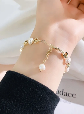 淡水珍珠可调节大小手链简约手环韩国ins时尚简约手镯女手饰