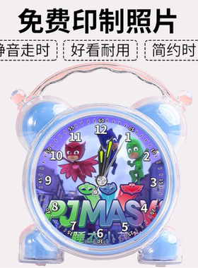 B款睡衣小英雄通儿童学生专用闹钟强力男孩起床静音卧室床头闹铃