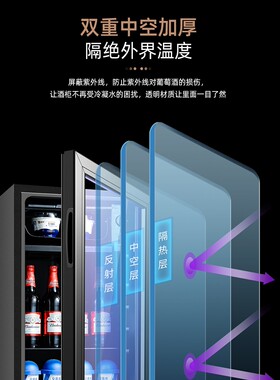 志高冰吧冷藏保鲜柜玻璃门冰箱