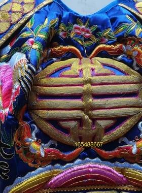 绣品披风土地爷披风双鹤寿衣