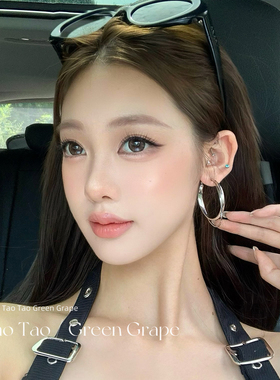 银色双层圈圈耳环女轻奢高级感气质大耳圈圆圈耳钉素圈耳夹耳饰