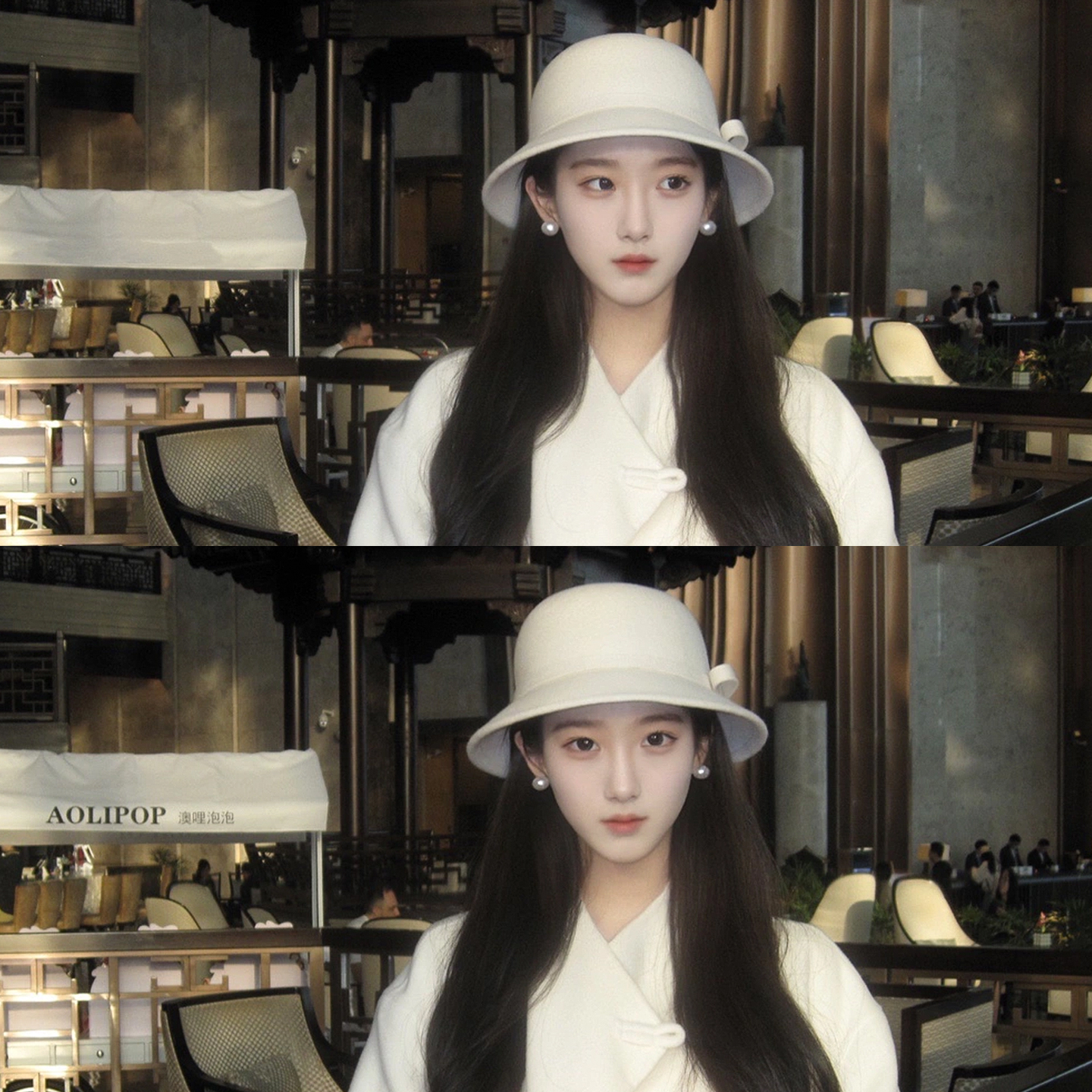 Foreign daughter French Hepburn style white bowler hat for women 2025 new autumn and winter fisherman hat bow hat