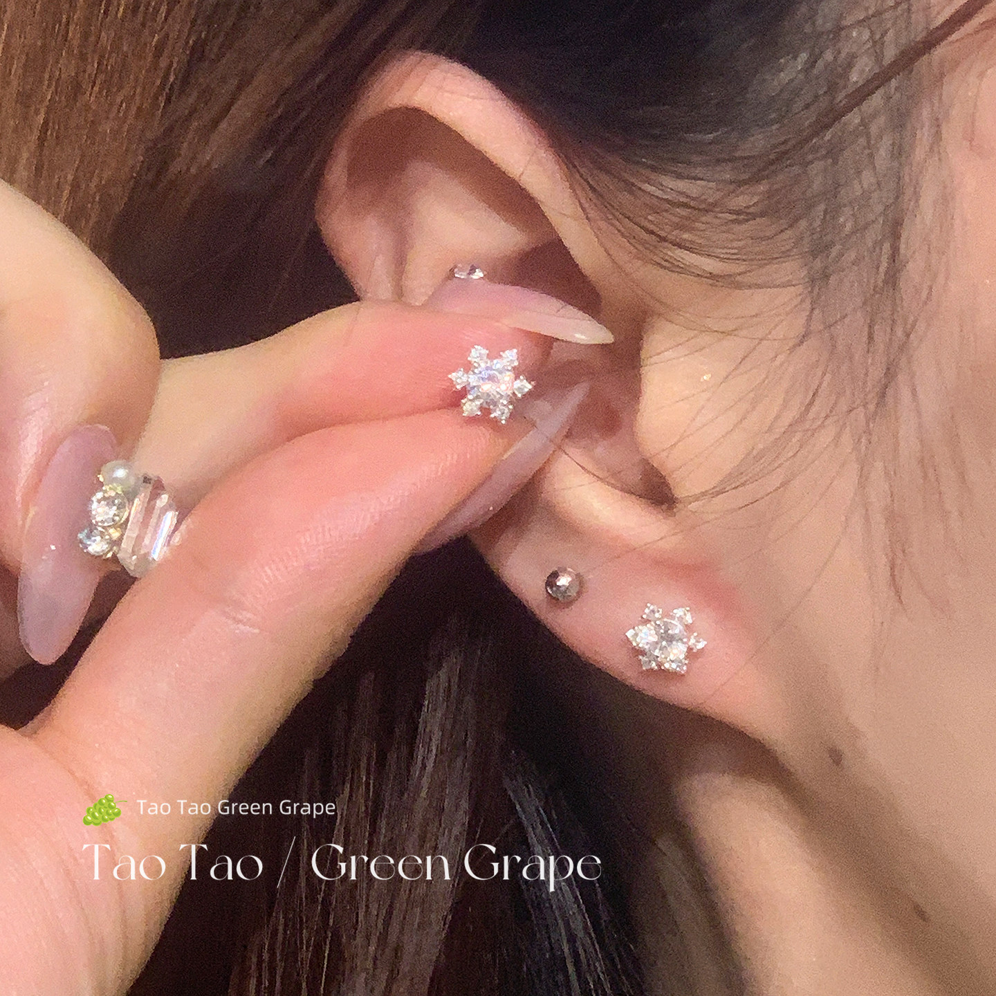 超闪锆石圣诞雪花S999纯银耳钉女2025新款精致小巧高级养耳洞耳环,淘宝优惠券,粉丝福利购,淘宝优惠卷