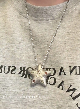 y2k甜酷风夏天多巴胺星星吊坠项链2025新款五角星长款卫衣链配饰