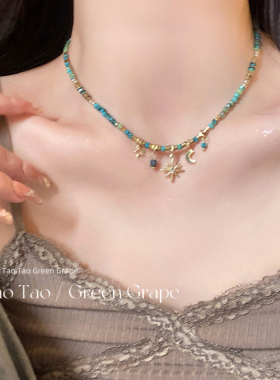 民族风叠戴锁骨链重工彩色串珠