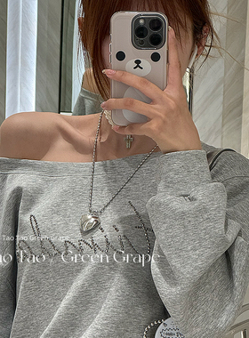 小米珠爱心项链长款甜酷高级感