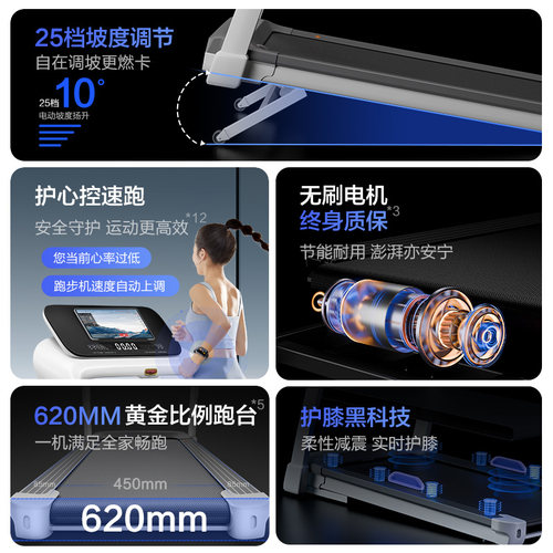 亿健ELF护膝跑步机家用款小型爬坡走步机静音家庭室内健身房专用 - 图0