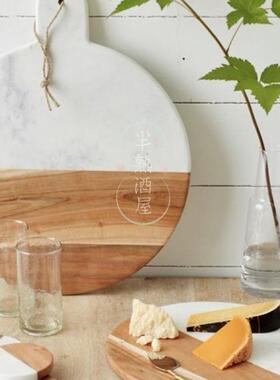 轻奢天然大理石切菜板摆盘砧板芝士拍摄水果盘甜品摆件瓜果菜板