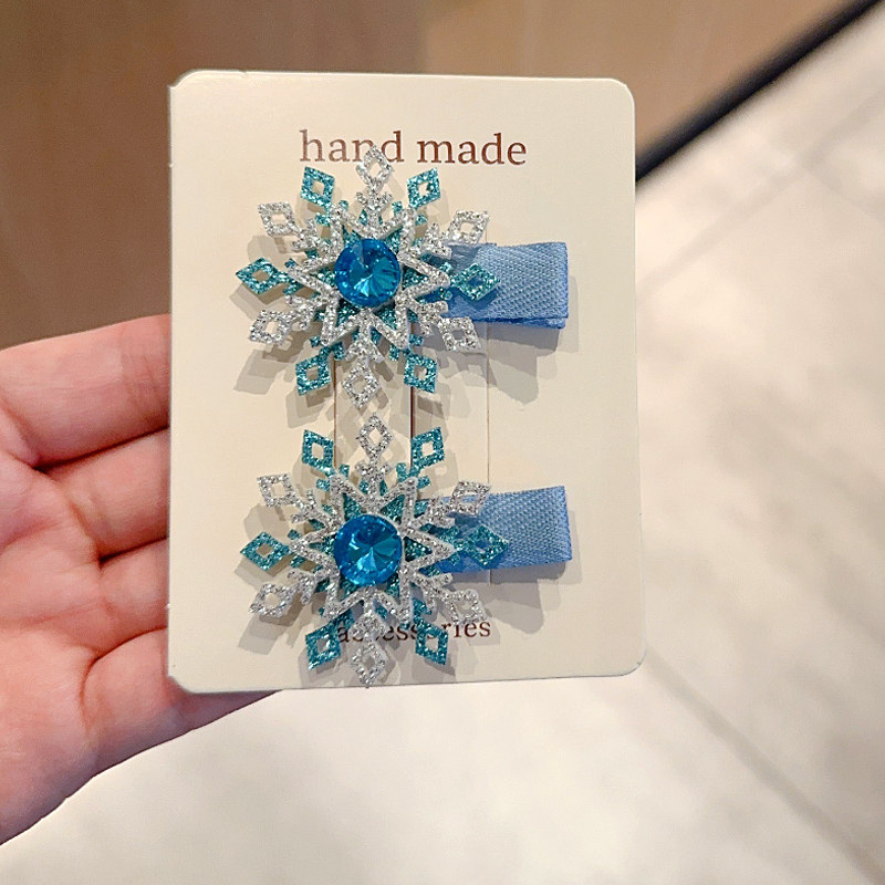 冰雪奇缘爱莎公主亮闪雪花儿童全包布发夹发卡头饰女童公主侧边夹,淘宝优惠券,粉丝福利购,淘宝优惠卷