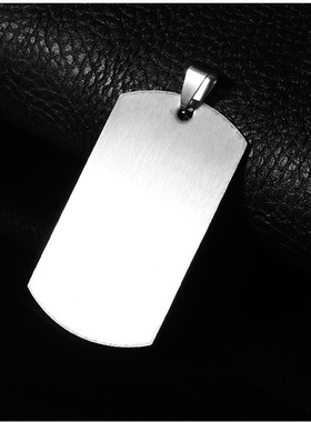 私人照片钛钢黑色军牌风美国挂坠