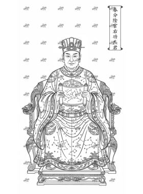 24节气神话人物无彩图打印工笔练习国画人物动作参照壁画5寸照片